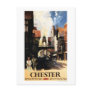 Street View with Couple & Tower Clock Rail Postcards