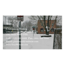 Streets Covered in a Blanket of Snow Business Card Templates