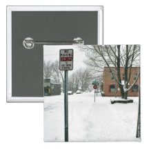 Streets Covered in a Blanket of Snow Pinback Button