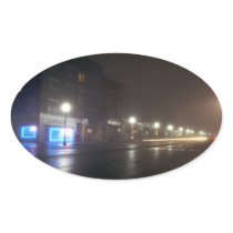 Streetscape IV  - Greenfield as Paris Oval Stickers