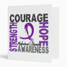 Strength Courage Hope Alzheimer's Disease 3 Ring Binders