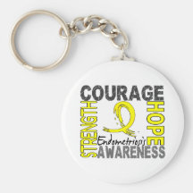 Strength Courage Hope Endometriosis Keychain