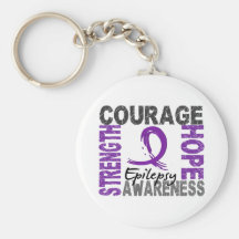 Strength Courage Hope Epilepsy Key Chains