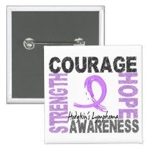 Strength Courage Hope Hodgkin's Lymphoma Buttons