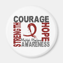 Strength Courage Hope Multiple Myeloma Fridge Magnets