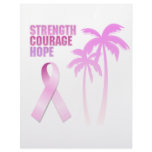 Strength Courage Hope Pink Ribbon Palm Trees letterhead