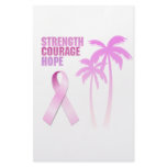 Strength Courage Hope Pink Ribbon Palm Trees stationery
