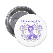 Strength Heart Ribbon Hodgkin's Lymphoma Pinback Buttons