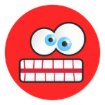 Stressed Face Round Stickers