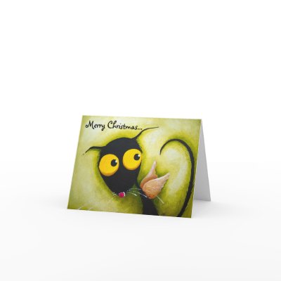 Stressie Cat Angel Greeting Cards by StressieCat
