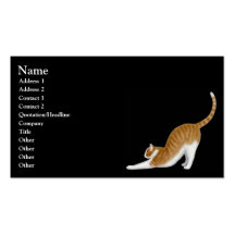 Stretching Orange Tabby Cat Business Card