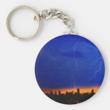 strikes and thunders bolts over big apple 2 keychain