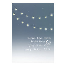 String of Lights Outdoor Evening Save The Date Custom Invitations