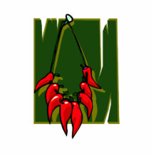 string of red peppers green back acrylic cut outs