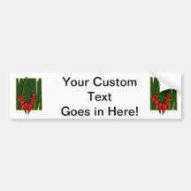 string of red peppers green back bumper stickers