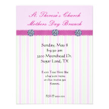 Stripe and Gem Mothers Day Invitation