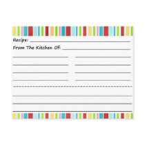Stripe It Up Blank Recipe Cards