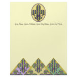 Stripe Mardi Gras Fleur de lis letterhead