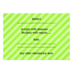 Stripe Pattern in Green. Personalized Invitation