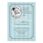 Striped Baptism Invitation (Pale Blue)