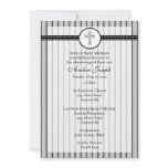 Striped Black & White Cross Invitation