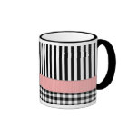 Striped Black White Pattern Design Coffee Mugs