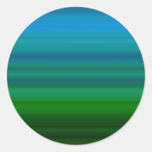 Striped Blend in blue and green Round Stickers