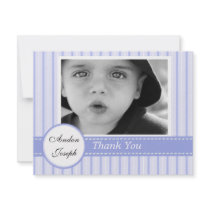Striped Blue Cross Flat Thank You Card