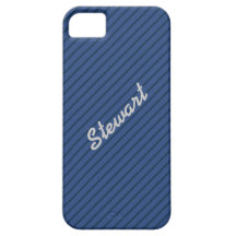 Striped  Blue & Grey Personalized iPhone 5 Case