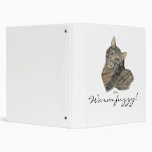 striped cat, Warm fuzzy! Vinyl Binder