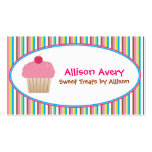 Striped Cupcake Calling Business Card