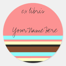 Striped Design Round Stickers