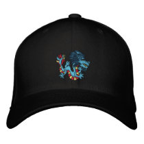 Striped Dragon Embroidered Baseball Cap