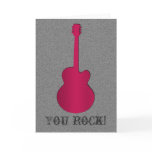 Striped Guitar Greeting Card, Hot Pink