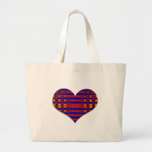 striped heart bag