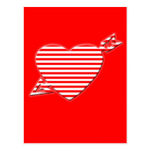 Striped Heart Post Card