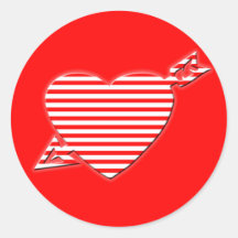 Striped Heart Stickers
