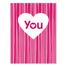Striped 'I Love You' Valentine Postcard