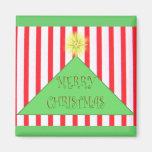 Striped Merry Christmas Tree Magnets