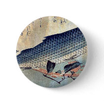 Striped mullet Bora by Ando, Hiroshige Ukiyoe Pinback Buttons