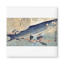 Striped mullet Bora by Ando, Hiroshige Ukiyoe Fridge Magnets