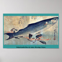 Striped mullet Bora by Ando, Hiroshige Ukiyoe Posters