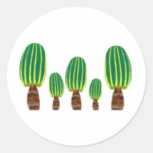 Striped Mushroom Round Stickers