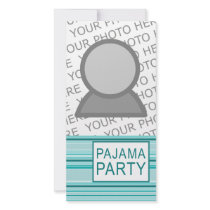 striped pajama party customized photo card