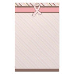 Striped Pink & Brown Pink Ribbon Unlined