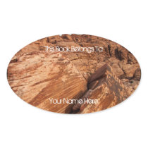 Striped Red Rocks Oval Sticker