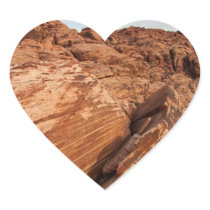 Striped Red Rocks Heart Stickers