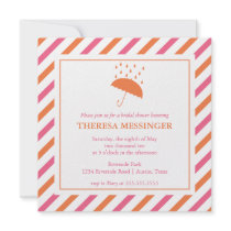 Striped Umbrella Bridal Shower Invitation