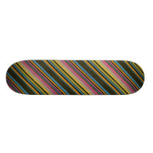 STRIPES66 COLORFUL STRIPES ORANGES CORAL YELLOW PU SKATEBOARD