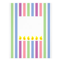 Stripes and Colourful candles in a box Custom Letterhead